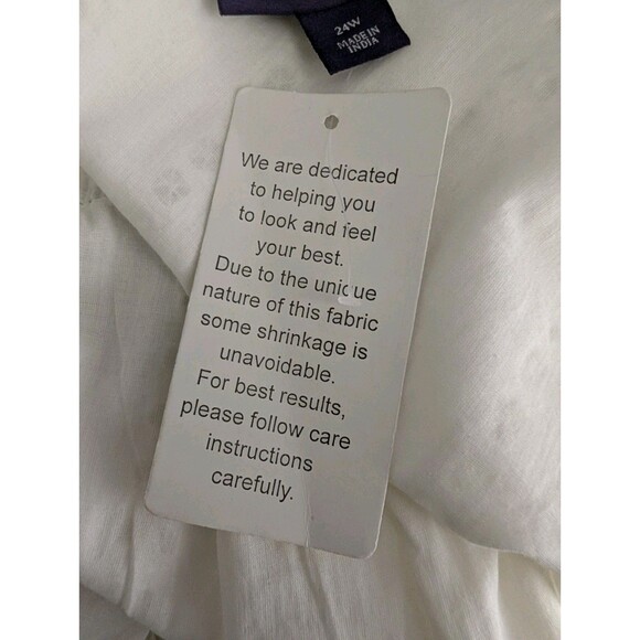 NEW Roamans 24W Dress White Cotton Embroidered Eyelet Tiered Maxi - Picture 7 of 10